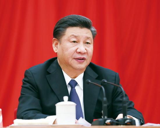 中國共產(chǎn)黨第十九屆中央委員會第三次全體會議，于2018年2月26日至28日在北京舉行。中央委員會總書記習近平作重要講話。 新華社記者 鞠鵬/攝